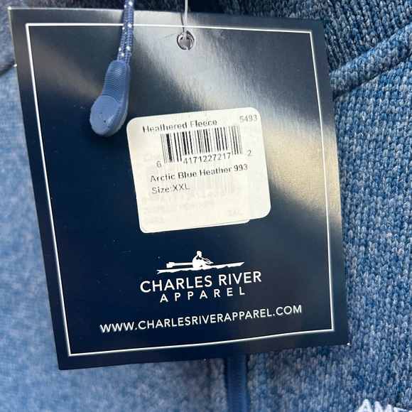 NWT Charles River American Queen Voyages Arctic Blue Heather Fleece Jacket B-6 - Picture 5 of 9